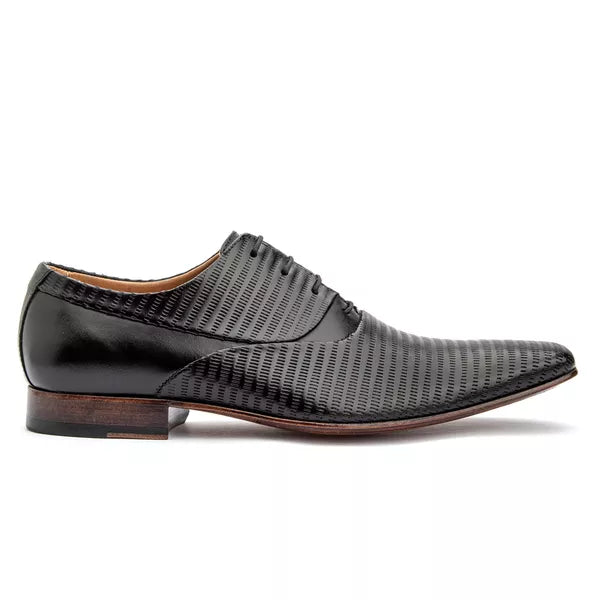 Sapato Social Oxford Solado Em Couro 328 Preto Ref. 328PRETO